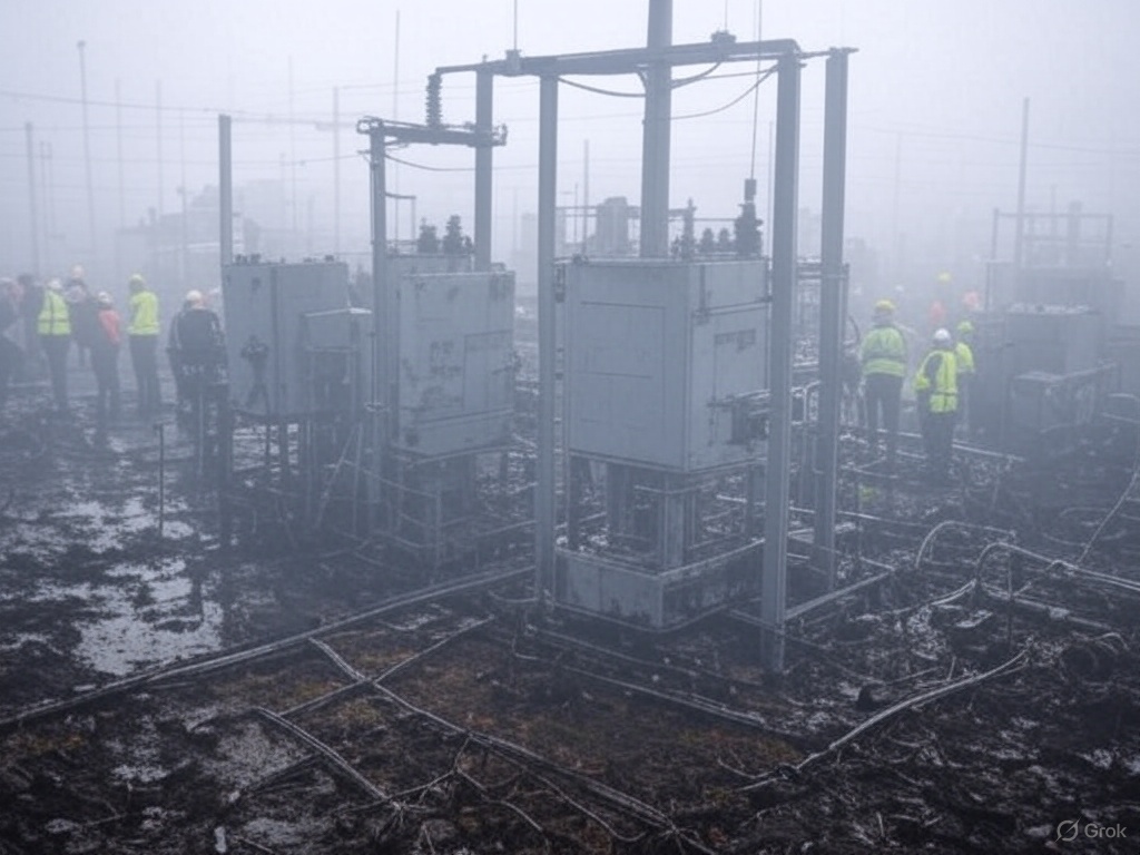 Sub Station Fire at Hayes - Heathrow - AI Images